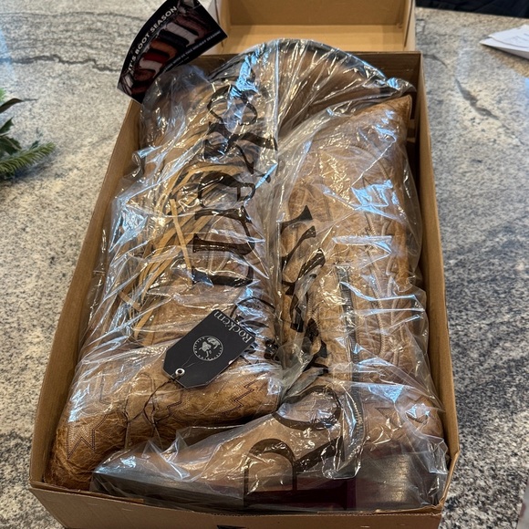 Rock'em Brandy Tall Fringe Wide Calf Friendly Snip Toe Cowgirl Boot Sz 10 - Picture 11 of 12